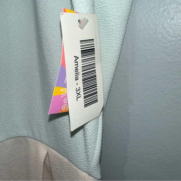 lularoe amelia dress NWT Plus Size 3xl Mint And White - Picture 4 of 6